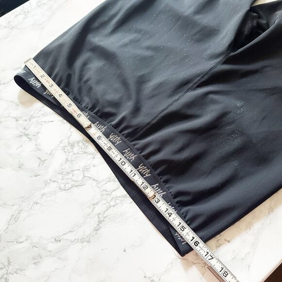 Yitty Lizzo Spotlight Ruched Silver Glitter Sparkle Black Leggings Plus Size 3X - Picture 7 of 9